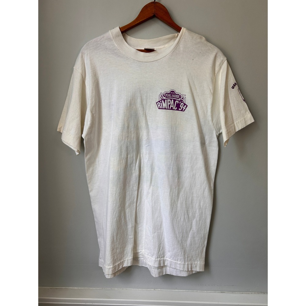 Vintage 1994 Pearl Harbor RIMPAC 94 T-Shirt Fruit of the Loom USS Lake Erie M